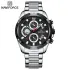 NAVIFORCE NF8021 Men Luxury Chronograph Quartz Watch Waterproof Date Stainless Steel Sport Luminous Fashion Watch - Silver Black